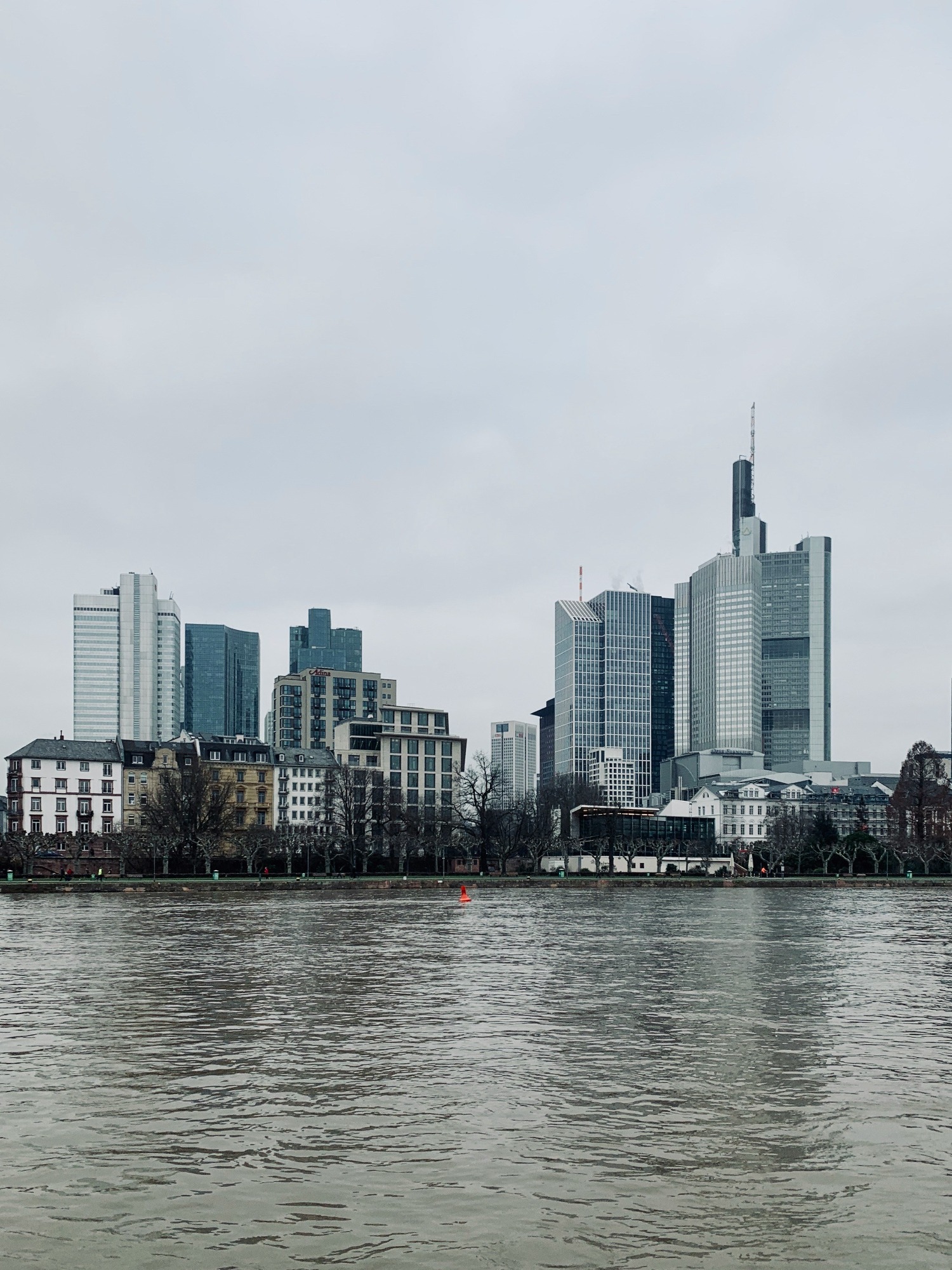 Frankfurt city skyline. 